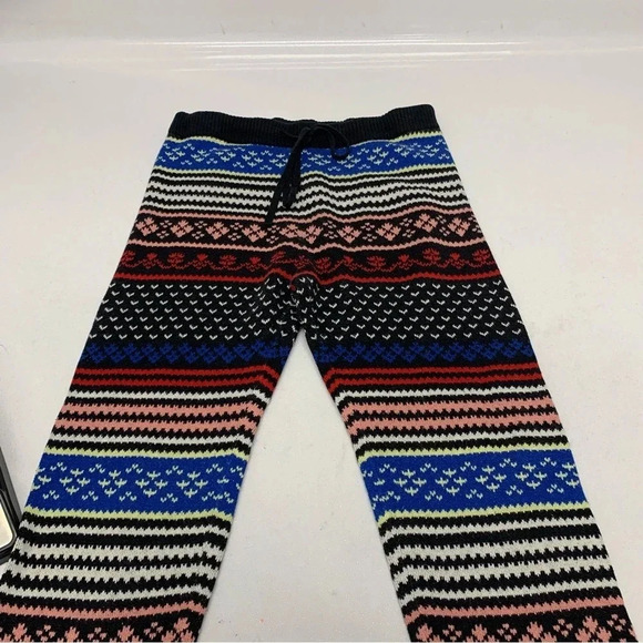 American Eagle Knit Joggers Woman Medum  Drawstring Fair Isle  Colorful  Stretch - Picture 8 of 13